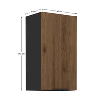 Horní skříňka, ořech okapi/černá, MENZO 40 G-72 1F Kondela (foto 5)