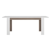 Jídelní rozkládací stůl, bílá extra vysoký lesk HG/dub sonoma tmavý truflový, 160-200x90 cm, LYNATET TYP 75 Kondela (foto 3)