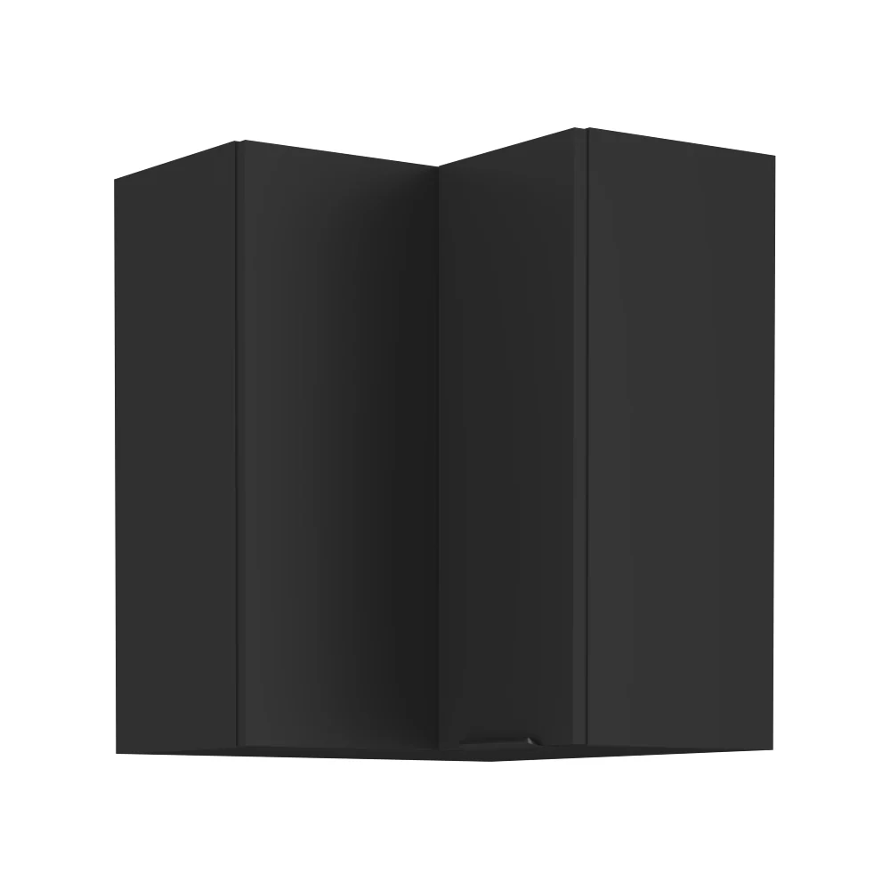 Horní rohová skříňka, černá, SIBER 60x60 GN-72 2F Kondela