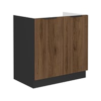 Dřezová skříňka, ořech okapi/černá, MENZO 80 ZL 2F BB Kondela