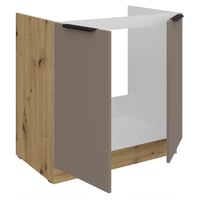 Dřezová skříňka, sandgrau/dub artisan, FRISBO 80 ZL 2F BB Kondela (foto 2)