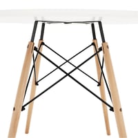 Jídelní stůl, bílá/buk, průměr 90 cm, GAMIN 2 NEW 90 Kondela (foto 6)