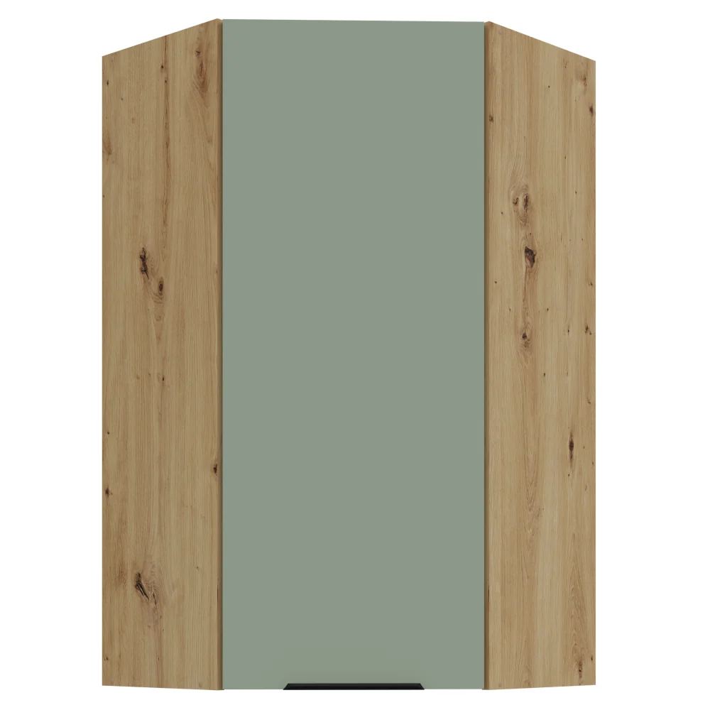 Horní rohová skříňka, aquamarine/dub artisan, ARSANY 60x60 GN-108 1F Kondela