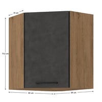 Horní skříňka, šedá matná/dub lancelot, VEGA 58x58 GN-72 1F Kondela (foto 6)