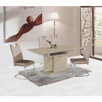 Jídelní rozkládací stůl, capuccino extra vysoký lesk, 120-160x80 cm, Virat Kondela (foto 2)