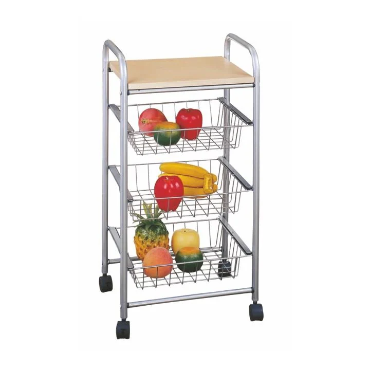 Pojízdný regál s drátěnými košíky CAMPO Kondela