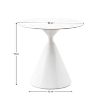 Jídelní stůl, světlý mramor/bílá, průměr 80 cm, VALER Kondela (foto 6)