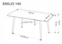 Jídelní stůl EMILIO 140 cm Halmar (foto 5)