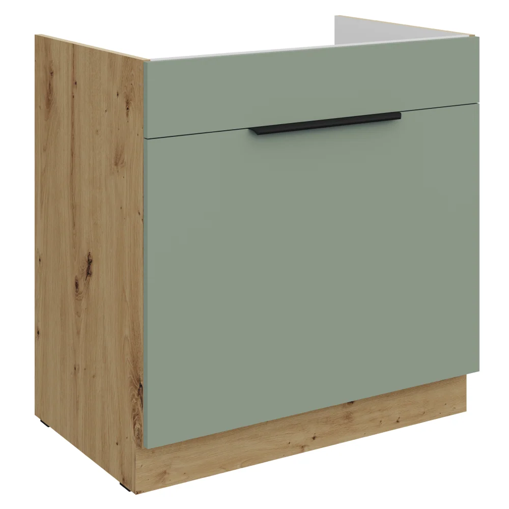 Dřezová skříňka, aquamarine/dub artisan, ARSANY 80 ZL 1S BB Kondela
