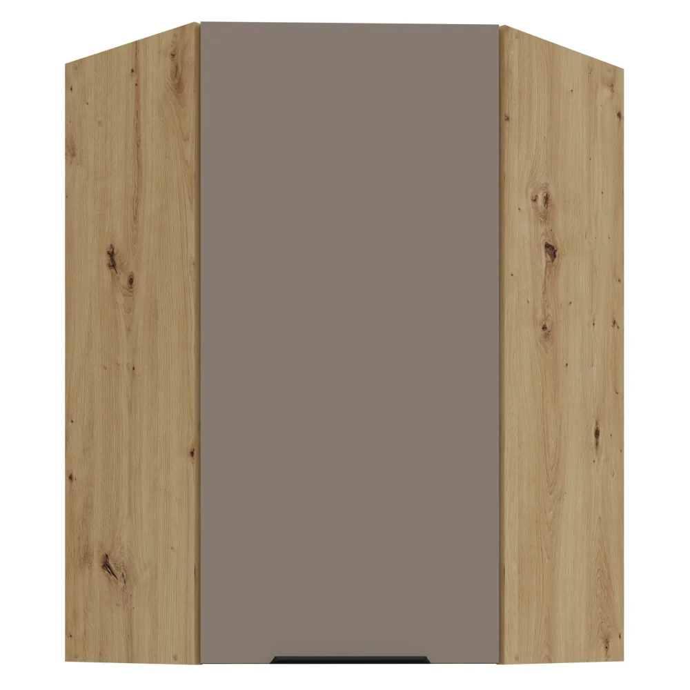 Horní rohová skříňka, sandgrau/dub artisan, FRISBO 60x60 GN-90 1F Kondela