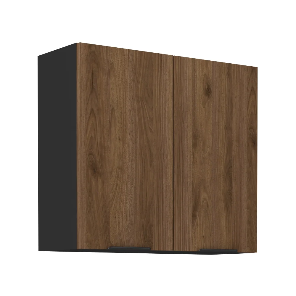 Horní skříňka, ořech okapi/černá, MENZO 80 G-72 2F Kondela