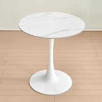 Jídelní stůl, světlý mramor/bílá, průměr 80 cm, LORIAN Kondela (foto 4)