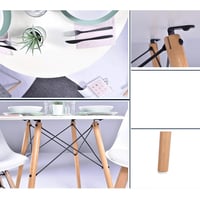 Jídelní stůl, bílá matná/buk, průměr 120 cm, DEMIN NEW Kondela (foto 6)