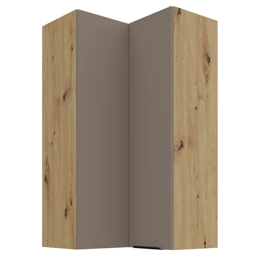 Horní rohová skříňka, sandgrau/dub artisan, FRISBO 60x60 GN-108 2F Kondela