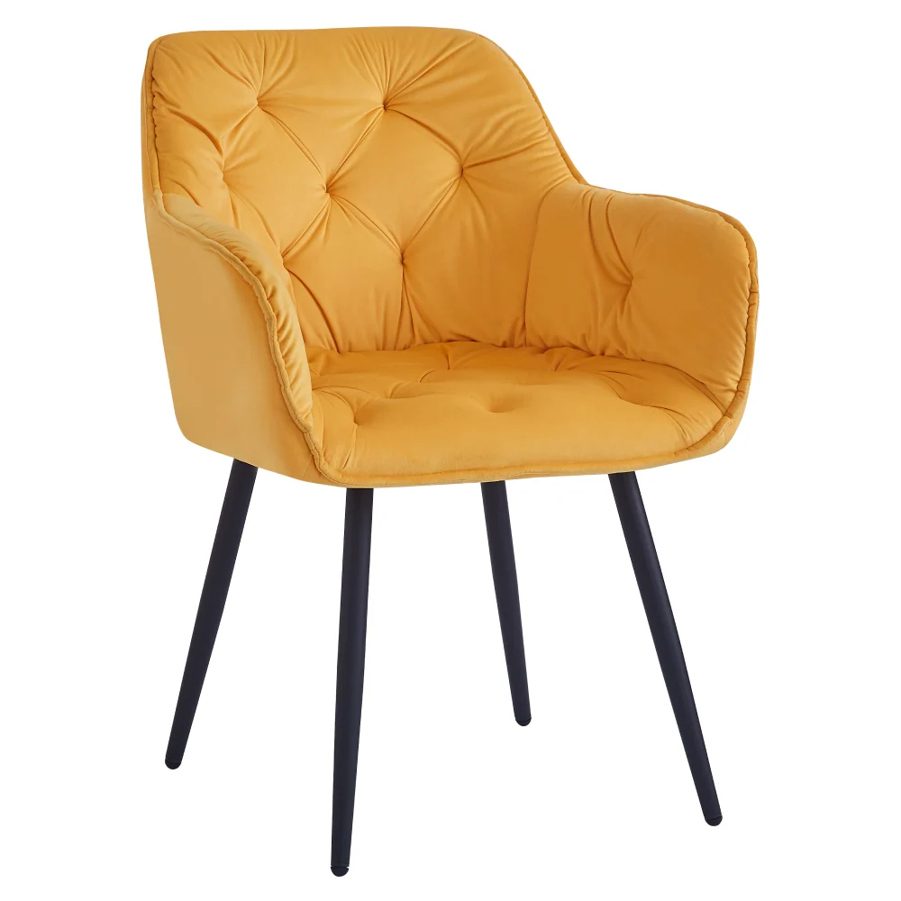 Designové křeslo, žlutá Velvet látka, FEDRIS NEW Kondela