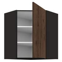 Horní rohová skříňka, ořech okapi/černá, MENZO 60x60 GN-72 1F Kondela (foto 3)
