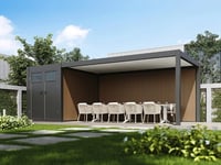 Pergola WPC PRESTIGE stěna 3 m k ám a přístřešku Rojaplast