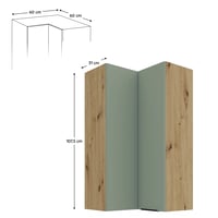 Horní rohová skříňka, aquamarine/dub artisan, ARSANY 60x60 GN-108 2F Kondela (foto 2)