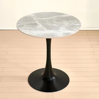 Jídelní stůl, šedý mramor/černá, průměr 90 cm, LORIAN TYP 1 Kondela (foto 4)