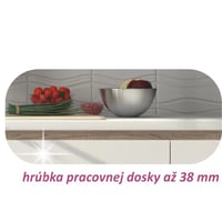 Dolní skříňka D 40, vysoký bílý lesk/dub sonoma, pravá, LINE Kondela (foto 4)