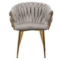 Jídelní křeslo, šedohnědá Taupe Velvet látka/gold chrom zlatý, DEILA Kondela (foto 3)