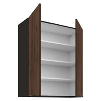 Horní skříňka, ořech okapi/černá, MENZO 80 G-90 2F Kondela (foto 2)