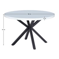 Jídelní stůl, bílá matná/černá, průměr 120 cm, MEDOR Kondela (foto 5)