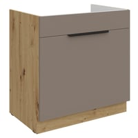 Dřezová skříňka, sandgrau/dub artisan, FRISBO 80 ZL 1S BB Kondela