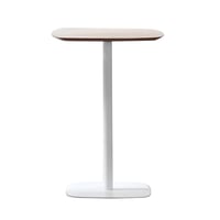 Barový stůl, dub / bílá, MDF / kov, průměr 60 cm, HARLOV Kondela