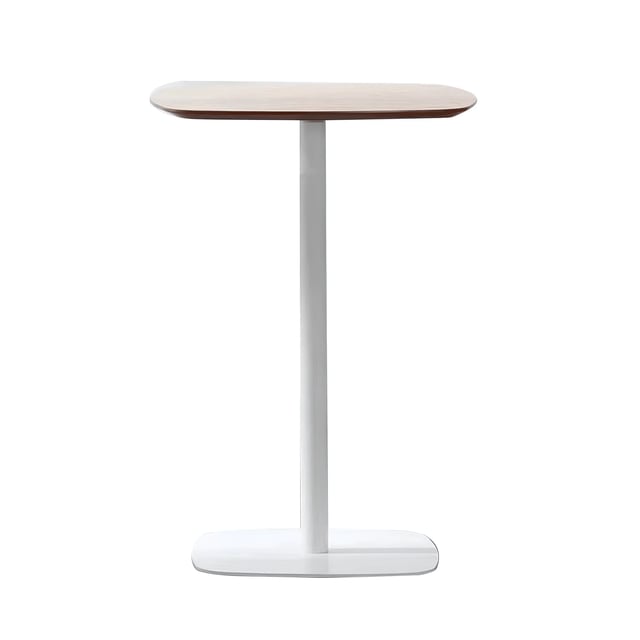 Barový stůl, dub / bílá, MDF / kov, průměr 60 cm, HARLOV Kondela