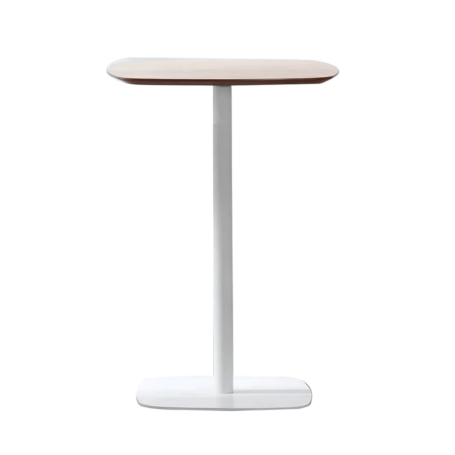 Barový stůl, dub / bílá, MDF / kov, průměr 60 cm, HARLOV Kondela
