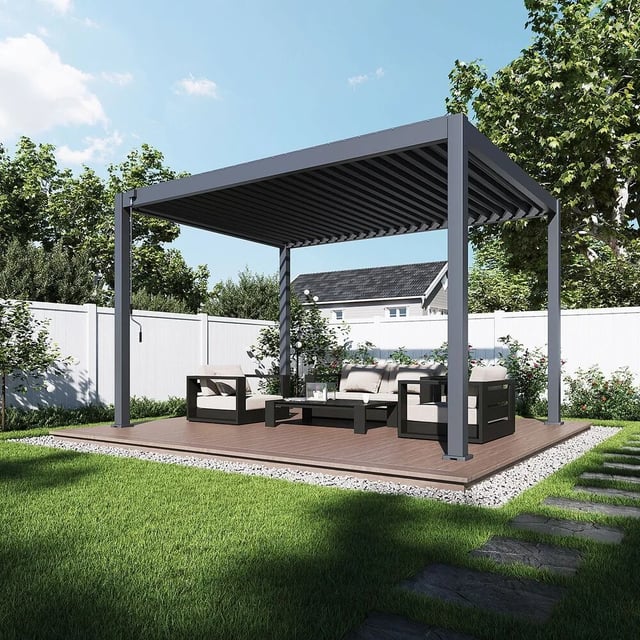 Pergola ECO Bioklimatická 4x3 m ocel volně stojící Rojaplast