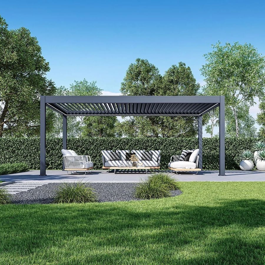 Pergola PRESTIGE Luxusní elektrická bioklimatická 6x4 m hliník volně stojící Rojaplast