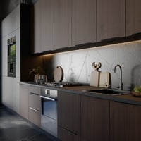 Dřezová skříňka, ořech okapi/černá, MENZO 80 ZL 2F BB Kondela (foto 4)