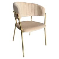 Designové jídelní křeslo, béžová Velvet látka/gold chrom zlatý, DASMIN NEW TYP 1 Kondela (foto 4)