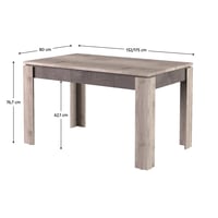 Jídelní rozkládací stůl, kaštan nairobi/onyx, 130-175x80 cm, JESI NEW Kondela (foto 4)