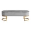 Designová lavice MIRILA NEW – Šedá Velvet látka/gold chrom-zlatý Kondela