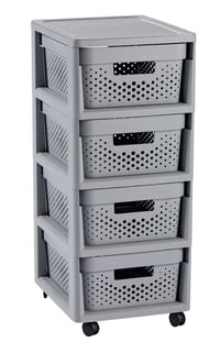 Regál INFINITY DOTS se šuplíky 4x11L / Rojaplast (foto 4)