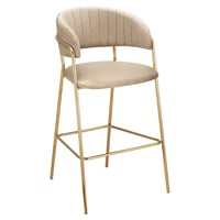 Designová barová židle, béžová Velvet látka/gold chrom zlatý, DASMIN NEW TYP 2 Kondela