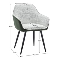 Designové křeslo, zelená/světle šedý melír/černá, KATŘEL Kondela (foto 2)