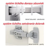 Dolní skříňka D 40, vysoký bílý lesk/dub sonoma, pravá, LINE Kondela (foto 3)