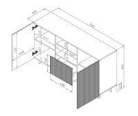 Komoda PAFOS 2D1S 150 cm Halmar (foto 4)