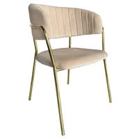 Designové jídelní křeslo, béžová Velvet látka/gold chrom zlatý, DASMIN NEW TYP 1 Kondela (foto 3)
