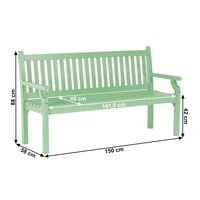 Dřevěná zahradní lavička, neo mint, 150 cm, KOLNA Kondela (foto 4)