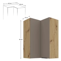 Horní rohová skříňka, sandgrau/dub artisan, FRISBO 60x60 GN-90 2F Kondela (foto 2)