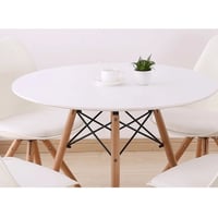 Jídelní stůl, bílá / buk, průměr 60 cm, Gamin NEW 60 Kondela (foto 3)