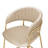 Designová barová židle, béžová Velvet látka/gold chrom zlatý, DASMIN NEW TYP 2 Kondela (foto 4)