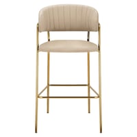 Designová barová židle, béžová Velvet látka/gold chrom zlatý, DASMIN NEW TYP 2 Kondela (foto 2)