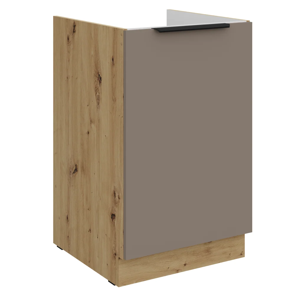 Dřezová skříňka, sandgrau/dub artisan, FRISBO 50 ZL 1F BB Kondela