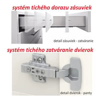 Horní skříňka G 80 U, vysoký bílý lesk/dub sonoma, LINE Kondela (foto 4)
